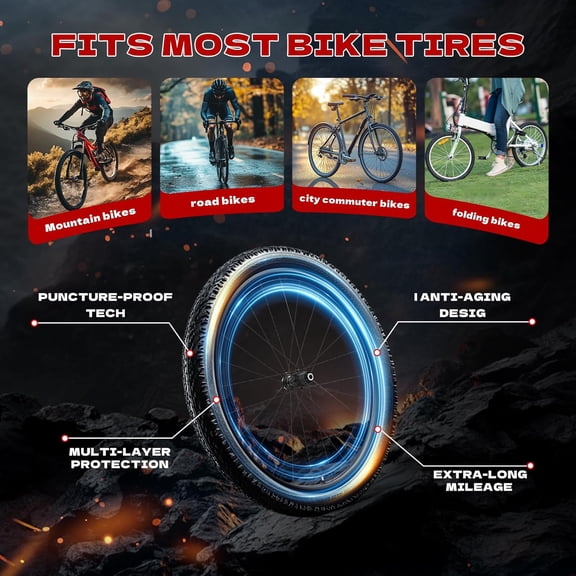 Heavy Duty 26x1.75/1.95/2.125 Strong Airtightness, Puncture Resistant Butyl Rubber Inner Tube with 32mm Schrader Valve for BMX, MTB, Road Bike, Commuter Bike$$Sport & Recreation Other