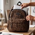 thumbnail image 6 of Leopard Print School Backpack for Middle School Students,Fashion Large Capacity Bookbag and Casual Daypack for Campus,Classes,Commuting and Everyday Travel,Brown, 6 of 9