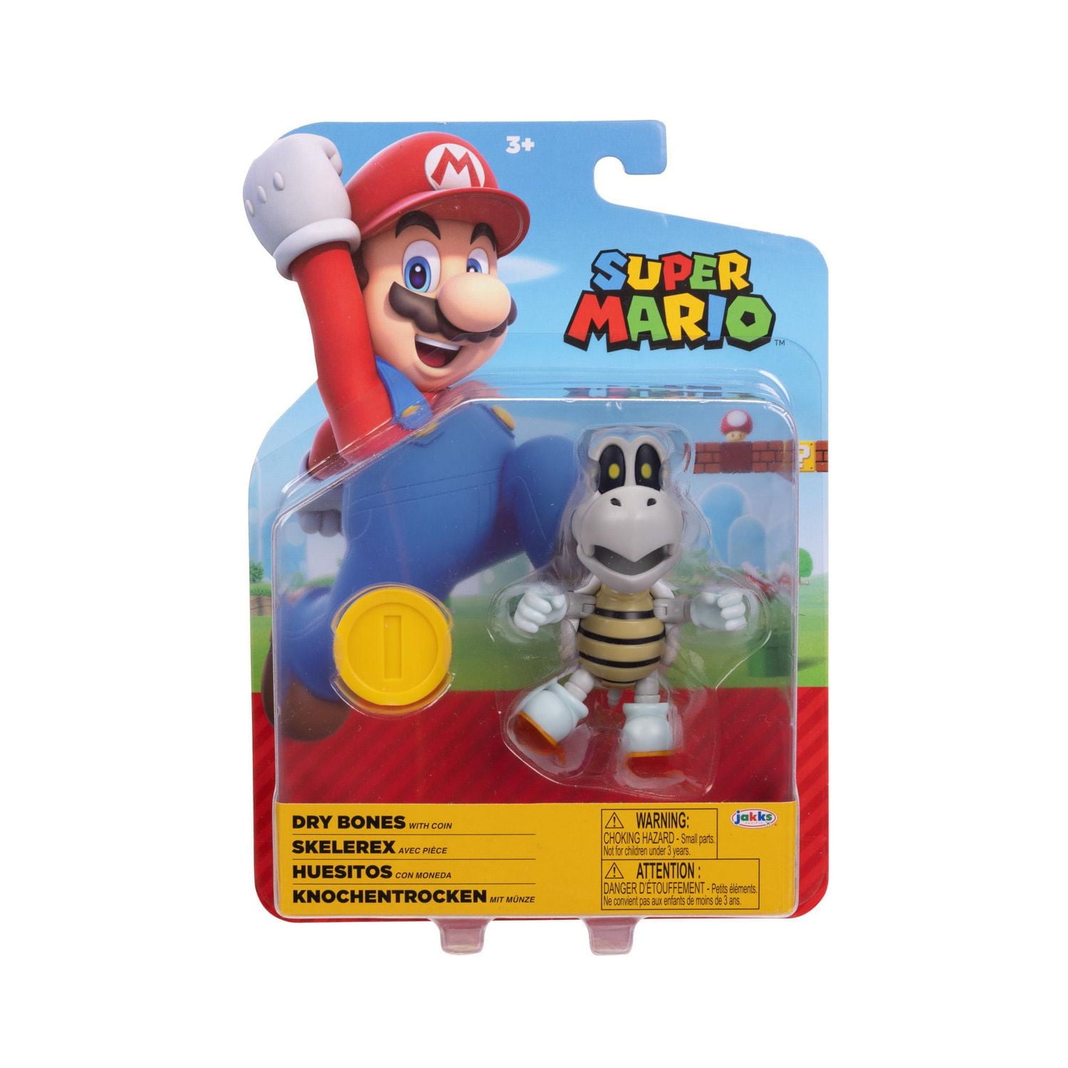 Super Mario 4 Inch Figure - Dry Bones with Coin