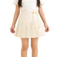 thumbnail image 2 of EYWGYA Jupe Plissée Unie d'Été pour Filles avec Doublure, Jupe Courte Sportive Brodée, Bas Extensible à Enfiler avec Short Intégré pour Âges de 3 à 13 Ans, 2 of 6