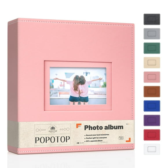 Álbum de Fotos Popotop 4x6 con Cubierta de Cuero y 50 Páginas