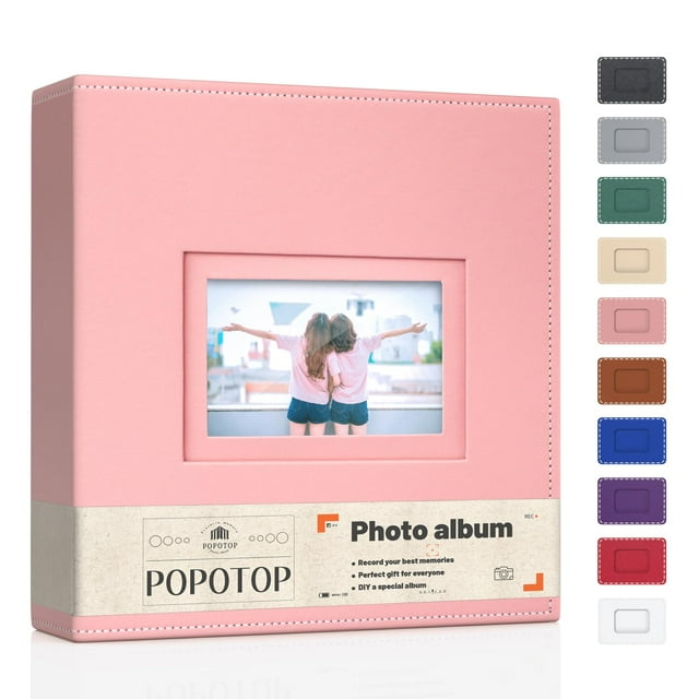 Álbum de Fotos Popotop 4x6 con Cubierta de Cuero y 50 Páginas