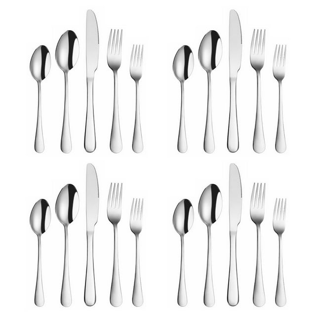 Hearth & Gear Plated 1010 Stainless Steel Tableware 5 Components 20 Piece Set Western Steak Fork Spoon Set round Dinner Table Set for 2 Fall Mats for Dining Table Dining Room Table Set for 4 Kitchen