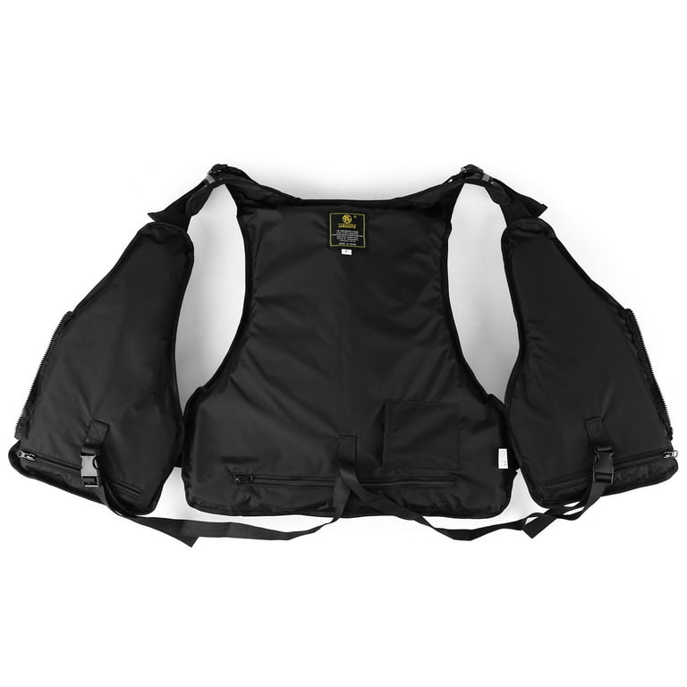 Jarusite Multi-Pockets Fly Fishing Jacket Vest with Water Bottle Holder ,Orange, Size: 110KG (242lb)