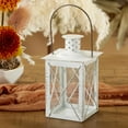thumbnail image 3 of Kate Aspen Medium Decorative Lanterns - Set of 12 - Luminous Distressed White Metal Lantern Candle Holders Centerpieces for Wedding, Home Decor and Party - 6.3" H (8.9" H with Handle), 3 of 7