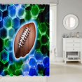 thumbnail image 2 of Manfei Boys Sports Shower Curtain 72Wx78L, Football Game Bath Curtain, Green Blue Brown, 2 of 5