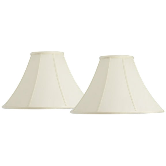 Imperial Shade Set of 2 Bell Lamp Shades Cream Large 7" Top x 20" Bottom x 12.25" High Spider Replacement Harp and Finial Fitting