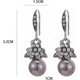 thumbnail image 5 of Diamonds Pearl Dangle Drop Earrings Vintage Sunflower Earrings Pearl Hook Earrings Jewelry for Women,Grey Gray As the description------Product code 64, 5 of 5