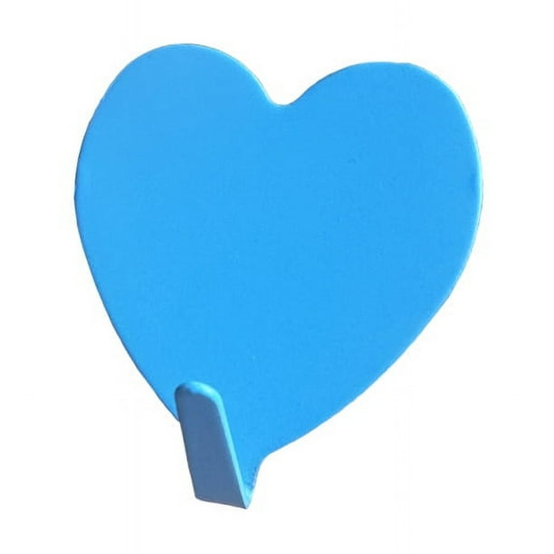 Zhuge 12 piezas de ganchos adhesivos con forma de corazón para,ganchos adhesivos con forma de corazón para decoración de habitación de (azul)