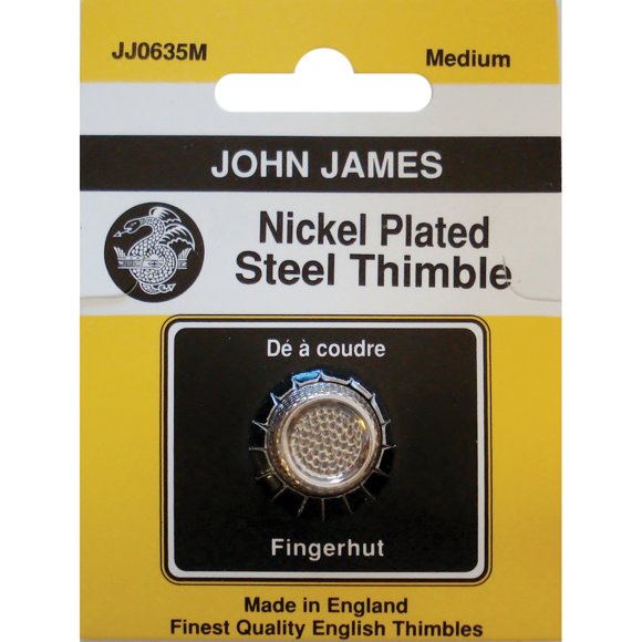 Nickel Plated Steel Crimp Top Thimble-Medium Size 7
