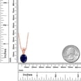 thumbnail image 2 of Gem Stone King 4.54 Ct Blue Sapphire E-F Lab Grown Diamond 18K Rose Gold Plated Silver Pendant, 2 of 4