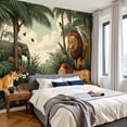 thumbnail image 2 of Wallpaper Majestic Jungle Scene Lions Cheetah Elephant Tropical Peel and Stick Wall Murals 100"H x 144"W Removable PVC Wall Paper Self-Adhesive Wall Paintings Art Decor for Bedroom Living Room, 2 of 7