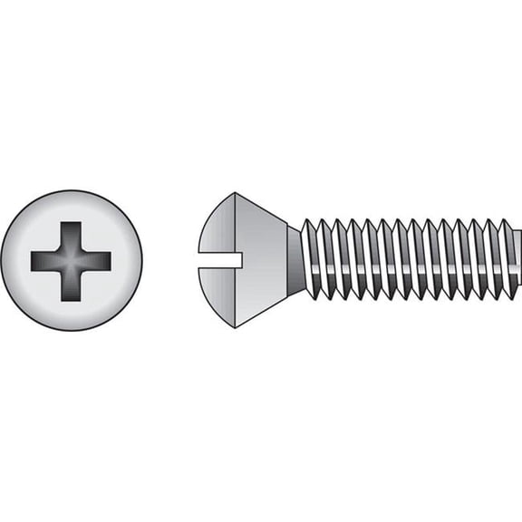 Hillman 53792 No. 10-24 x 1.5 in. Phillips Oval Head Stainless Steel Machine Screws - Pack of 100