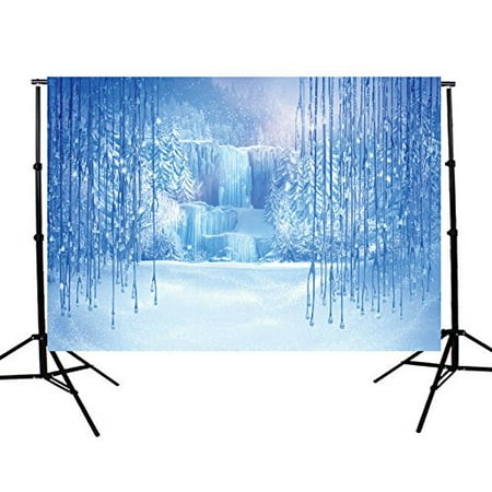GreenDecor Polyster 7x5ft Winter Frozen Snow Ice Crystal Pendant World Backdrop Photography Background Photo Studio Props