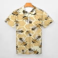 thumbnail image 3 of Honey Bee Bee Honeycomb Pattern Men Zipper T-shirt Summer Casual Short Sleeve T-shirt Top, 3 of 7