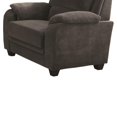 thumbnail image 4 of Transitional Wood & Chenille Chair With Cushioned Armrests, Gray, 4 of 5