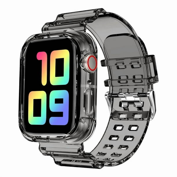 Correa de Silicona Transparente con Case para Apple Watch, Compatible con Todas las Series
