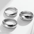 thumbnail image 3 of PAMTIER Unisex 6mm Stainless Steel Chunky Dome Plain Croissant Solid Arc Glossy Stacking Ring Smooth Minimalist Style Wedding Band Silver Size 5, 3 of 5