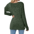 thumbnail image 4 of ZXSXSY Women Stripes Knitt Long Sleeve Square Neck Solid Color Sweater, 4 of 5