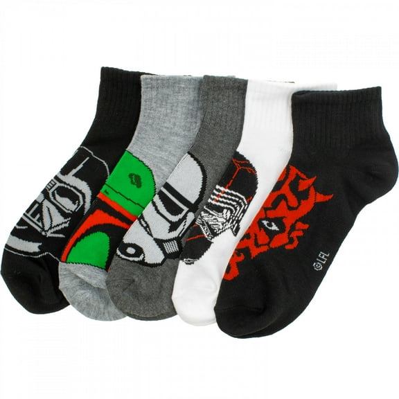 Star Wars Characters 5-Pair Pack of Quarter Socks