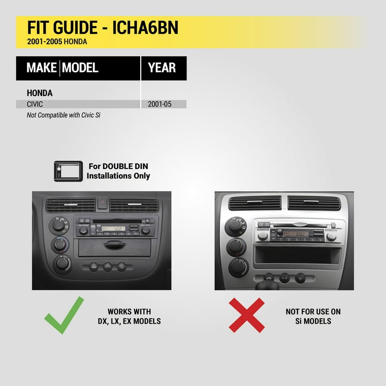 Scosche ICHA6BN Double DIN Radio Install Dash Kit Compatible with