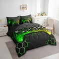 thumbnail image 3 of Castle Fairy Gradient Gamer Boy 7-Piece Twin Bedding Sets,Video Game Bedding Comforter Set,Geometric Hexagon Breathable Sheet Sets,Microfiber Bedroom Decor, 3 of 8