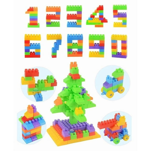 Small Size Building Blocks for Kids, 120  Pcs Building Blocks Toy for Kid Puzzle Games for Kids – DIY Toys for Children Educational - (120  Blocks with 22 Wheels)