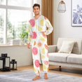 thumbnail image 6 of FORMRS Onesies Pajama for Adults Unisex Hoodie Winter Jumpsuit One Piece Sleepwear, Sizes S-2XL, White Grapefruit Slices, 6 of 7