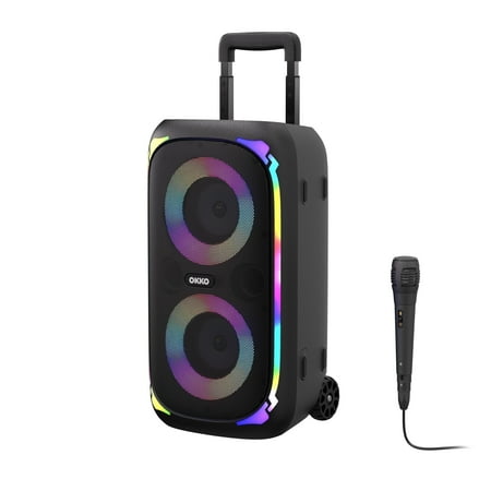 okko sonic bass v4 portable bluetooth speaker with microphone  led lighting