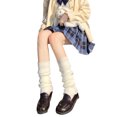 thumbnail image 3 of Wrrkayly Women's Knitted Leg Warmers Fashion Solid Color Flounce Leg Warmers Lolita Socks Accessories, 3 of 7