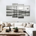 thumbnail image 3 of Elephant Stock Tacoma Bridge Monochrome Wall Art - Horizontal Multi Panel Canvas - Living Room Wall Decor - Architecture Multi Panel - Black And White Decor - 84" x 54", 3 of 8