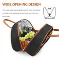 thumbnail image 4 of Tirrinia Insulated Lunch Bag for Women w/ Leather Handle, Reusable Tote Bag for Men, Fashionable Cooler Lunch Box for Working/Picnic, Black, 4 of 8
