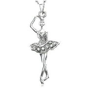 Ballerina Ballet Dancer Gift Present Clear Necklace Pendant Charm Girl Teens f1