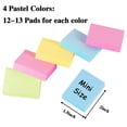 thumbnail image 3 of 50 mini notas adhesivas de 1,5 x 2 pulgadas, pequeñas notas autoadhesivas, pequeñas almohadillas a granel para oficina, escuela, hogar, 100 hojas/bloc, 4 colores pastel, rosa, amarillo, verde, azul, 3 of 5