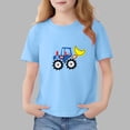 thumbnail image 2 of Piuwrlz Blue Short Shirts Sleeve Toddler Girls Graphic T-Shirts Crew Neck Pullover Blue Size 5-6 Years, 2 of 7