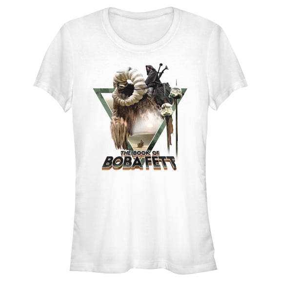 Junior's Star Wars: The Book of Boba Fett Bantha Ride Boba  Graphic Tee White Medium