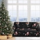thumbnail image 1 of Funda elástica navideña para sofá de 2-3 plazas | Estampado de Papá Noel en poliéster rojo y blanco | Protector de muebles lavable a máquina | Decoración festiva para sala de estar, 1 of 6