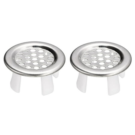 

2Pack Sink Trim Overflow Cover Ring Metal Round Hole Insert in Caps Silver