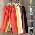 thumbnail image 5 of Comfortable and Stylish Women\'s Loose Elastic Waist Cotton Linen Pants for a, 5 of 11