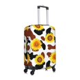 thumbnail image 3 of Xecao Cow Print Sunflower print Elastic Luggage Cover, with double-sided print , is perfect for travel, business, and daily use, 3 of 9