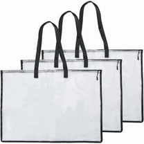 3Pcs Transparent Document Tote Reusable Art Portfolio Files Paper Organizer PVC Carry Pockets Teachers Art Students Storage Bag for Drawing Board Paints Pencils 18.5x24.8in diy