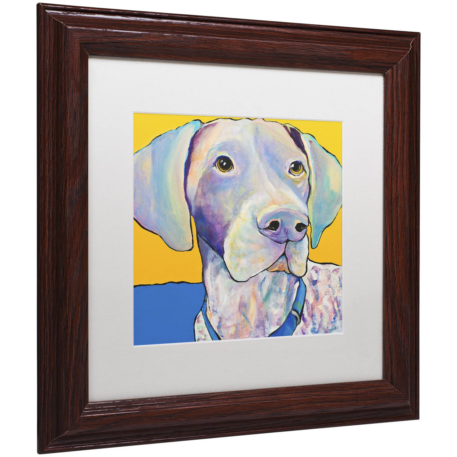 Trademark Fine Art "Blue" Canvas Art by Pat Saunders-White, White Matte, Wood Frame