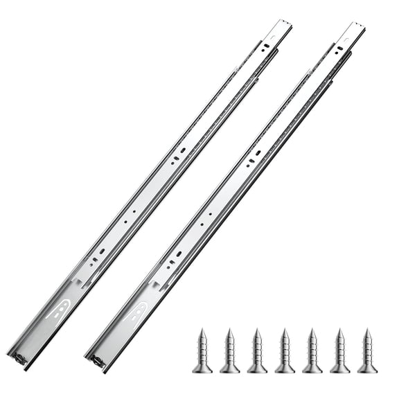 VEVOR Drawer Slides, 22 inch, 10 Pairs Full Extension Ball Bearing Cabinet Rails, 100 LB Load Capacity Heavy Duty Side Mount Dresser Drawer Slides, Drawer Track Runners for Kitchen DIY Replacement