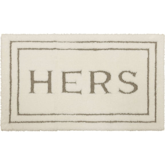 Mohawk Home Hers Knitted Plush Pile Washable Polyester Non-Slip Bath Mat, Gray, 1'8" x 2'10"