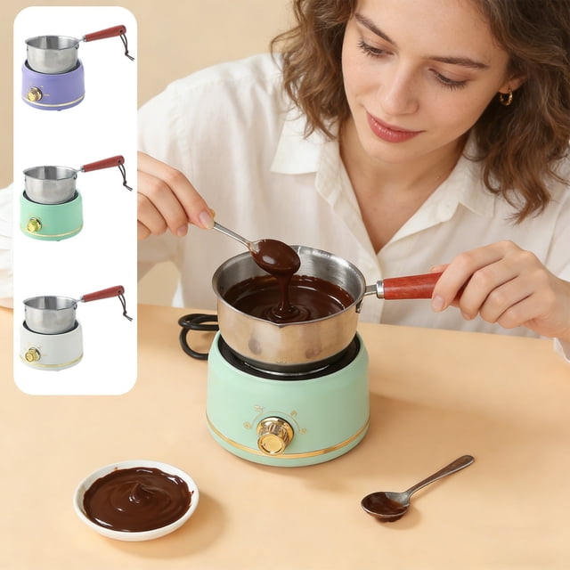 Chocolate Melting Pot for Home Candy Making - 500ml Stainless Steel Milk Warmer with Temperature Control