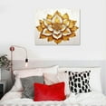 thumbnail image 4 of Creowell  Gold Lotus Flower Wall Art Abstract Golden Floral Painting Canvas Prints Zen Artwork for Home Office Living Room Decor Gallery Wrapp Ready to Hang 20x16 in/16x12 in, 4 of 4