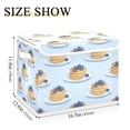 thumbnail image 5 of Yayeee Collapsible Storage Bin with Lid Fabric Closet Decorative Basket with Handles, Blueberry Pancake Pattern, 5 of 7