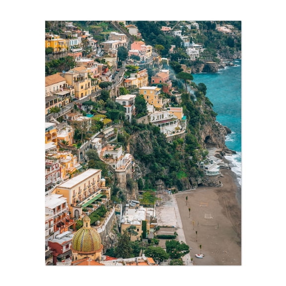 Hillside, Positano 02 - Positano Campania Italy Photography Unframed Wall Art Print 5 x 7 inches