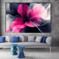 thumbnail image 2 of Mudket Framed, Canvas Wall Art, Ready to Hang, Gradient Pink Floral Wall Art, Modern Abstract Flower Wall Decor, Floral Prints for Bedroom Living Room Luxury Office Decor - 12"L x 8"W, 2 of 10