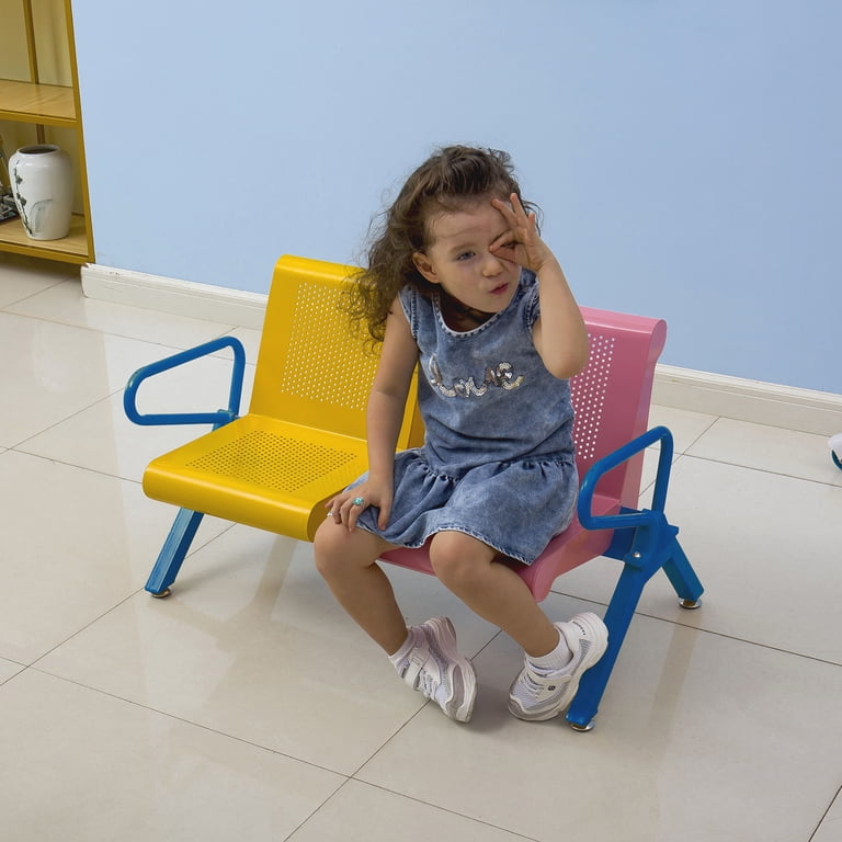 Walsport Kid's Chair 2 Seat Bench Boys & Girls Colorful Metal